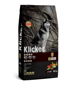 KLICKER Корм сухой для взрослых собак c ягненком,ф.0,5кг