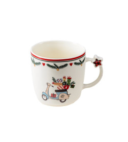 Кружка керамическая "Новогодняя" 360 мл/9*9 см (B408-T4183-2) МИКС