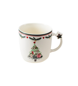 Кружка керамическая "Новогодняя" 360 мл/9*9 см (B408-T4183-2) МИКС