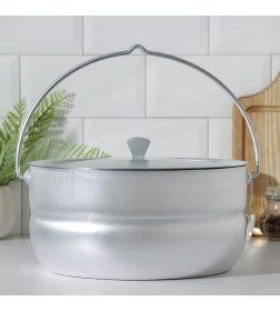 Котелок туристический, 8 л, с крышкой, штампованный алюминий 2385142