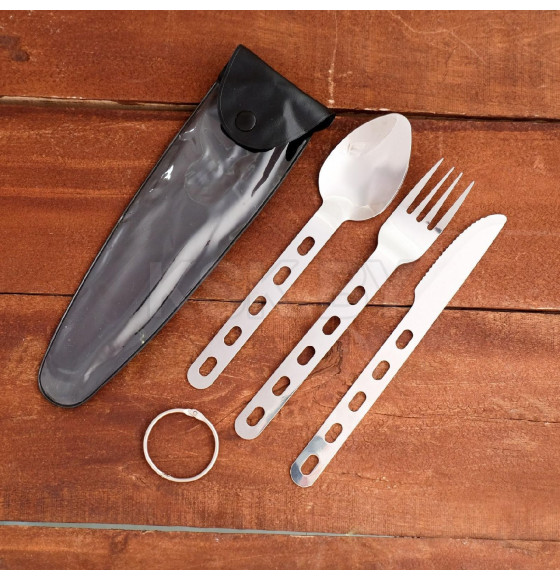 Набор туриста 3 в 1 рукоять с отверстиями с кольцом, 18 см 1277577 (1277577) 