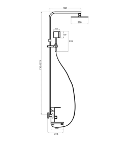 Душевая система с смесителем РМС SUS125BL-009DK