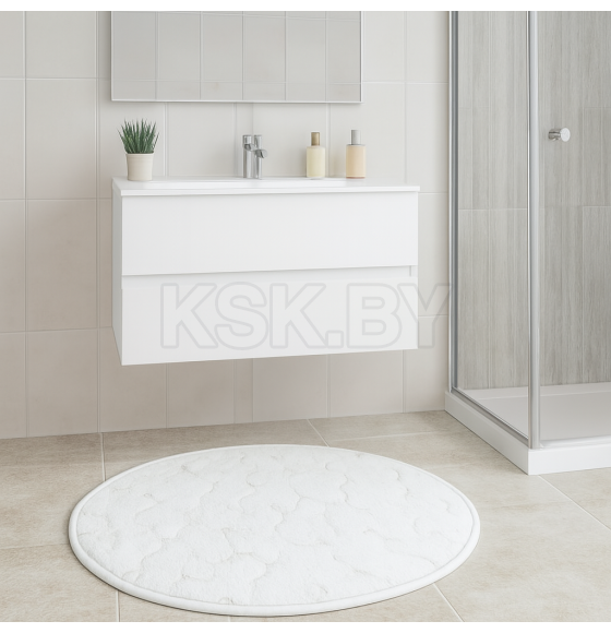 Коврик для в/к VONATEKS "BUZUL" из 1-й шт круглый , 80х80 см, кремовый