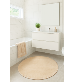Коврик для в/к VONATEKS "DUZ CUT" из 1-й шт круглый , 80х80 см, капучино