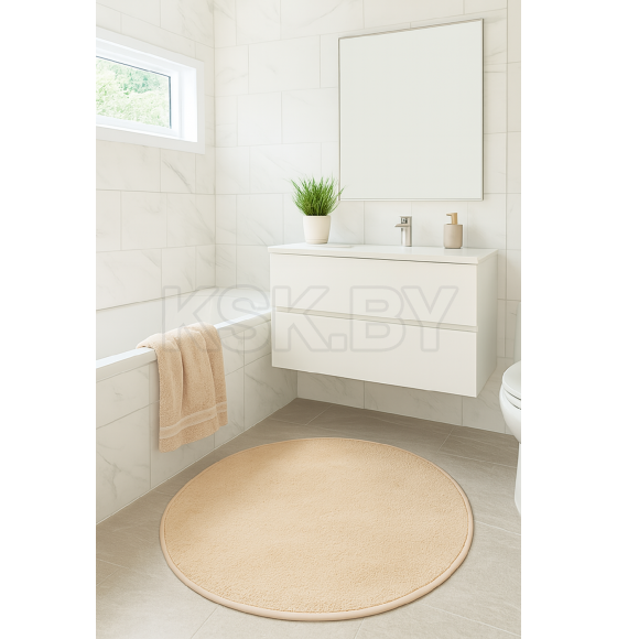 Коврик для в/к VONATEKS "DUZ CUT" из 1-й шт круглый , 80х80 см, капучино