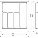 Лоток для столовых приборов 500 PIXEL 435х485мм,белый (117216) 