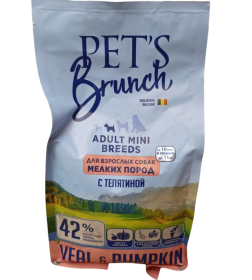 Корм сухой для взрослых собак мелких пород с телятиной 1 кг