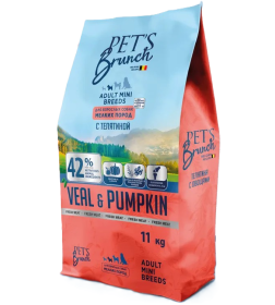 Корм сухой для взрослых собак мелких пород с телятиной 11 кг