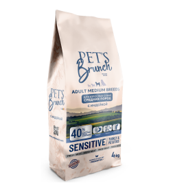 Корм сухой для взрослых собак средних пород с индейкой 4кг