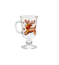 Кружка стеклянная "Глинтвейн. Новогодний пряник" 200 мл/14 см (арт. 08с1405 ДЗ НГ пряник, код 060405)  МИКС