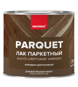 Лак паркетный NEOMID, алкидно-уретановый, полуматовый, 2,5 л