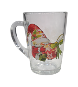 Кружка стеклянная "Капучино. Новый год" 300 мл/11 см (арт. 07с1334-40 ДЗ НГ 2026, код 061259) МИКС