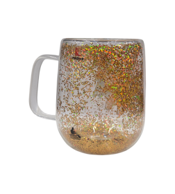 Кружка стеклянная с двойными стенками, 380 мл., Christmas-2, PERFECTO LINEA