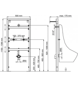 Рама для скрытого монтажа писсуара Visam EX-893-014