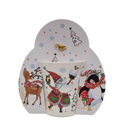 Кружка фарфоровая "Новогодняя" 400 мл (арт. ZPX226923, код 291861) МИКС