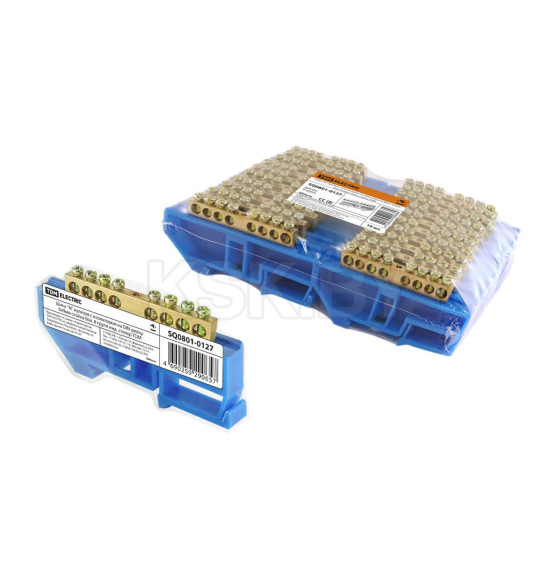 Шина "N" нулевая с изолятором на DIN-рейку 6x9 мм стойка большая 8 групп TDM SQ0801-0127 (SQ0801-0127) 