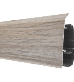 Плинтус ПВХ напольный 67мм со съемной панелью LL008 Дуб Кантри серый 2,2 м