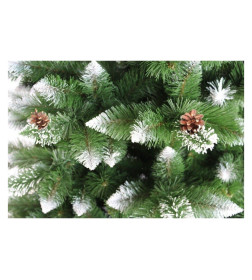 Сосна искусственная с белыми кончиками и шишками 150 см