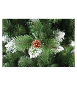 Сосна искусственная с белыми кончиками и шишками 150 см