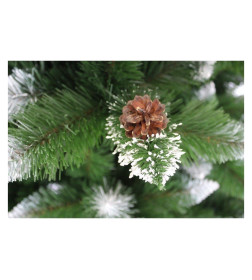 Сосна искусственная с белыми кончиками и шишками 150 см