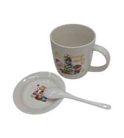 Набор, 3 пр.: кружка 380 мл, блюдце и ложка DA2277