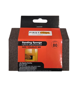 Шлифгубка абразивная комбинированная Р 80 100х70х25мм FIRSTTOOL