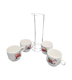 Набор: 4 чашки 260 мл на подставке DA2249