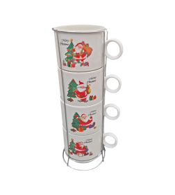 Набор: 4 чашки 260 мл на подставке DA2248