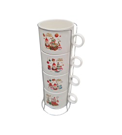 Набор: 4 чашки 260 мл на подставке DA2250