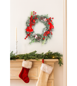 Венок новогодний 30,5см 3D-019