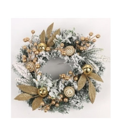 Венок новогодний 30,5см 3D-079