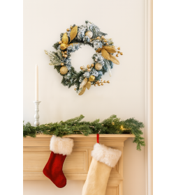 Венок новогодний 30,5см 3D-079