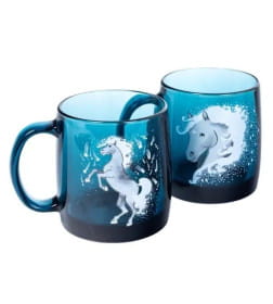 Кружка стеклянная Nordic London "Звездный конь" топаз" 380 мл 9,5 см O0657