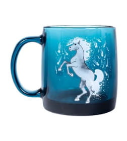 Кружка стеклянная Nordic London "Звездный конь" топаз" 380 мл 9,5 см O0657