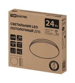 Светильник LED потолочный ДПБ 01, 24 Вт, 6000 К, Классика, TDM