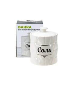 Банка для сыпучих продуктов керамическая "Соль" 850 мл/11,4*11,4*14,4 см QC24B37Сл