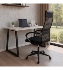 Кресло рабочее FIRST PL ткань/сетка, черный 124156