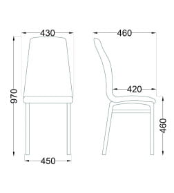 Стул ADELE экокожа, белый APU 002 хром 121492