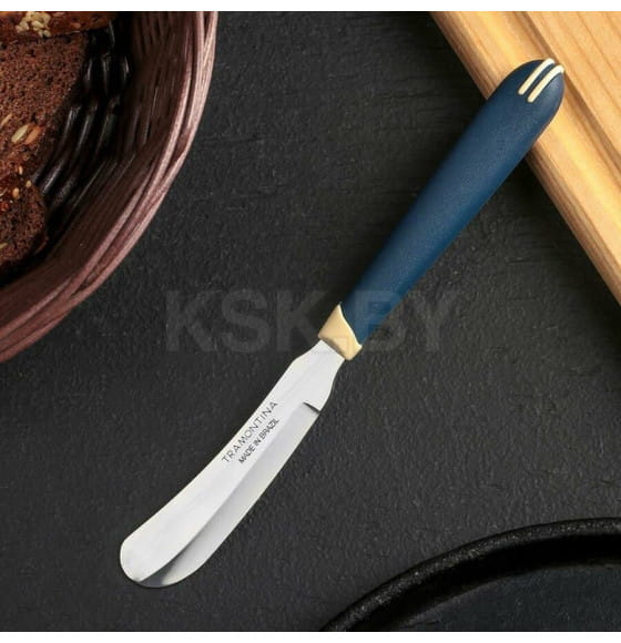 Нож кухонный для масла Multicolor, лезвие 7,5 см, сталь AISI 420, цвет синий (3333509) 