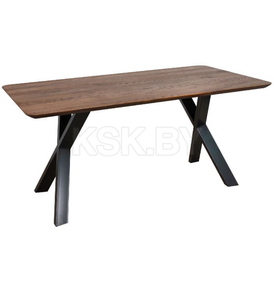 Стол КАТМАЙ,1600х850х750мм, дуб мореный/черное подстолье ХН-80/20 Уценка 