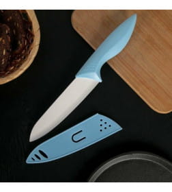 Нож керамический «Острота», лезвие 16 см, цвет голубой Доляна