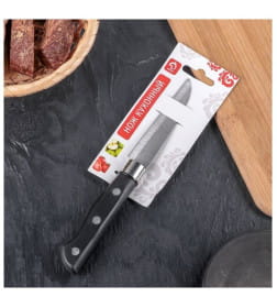 Нож для овощей Доляна «Кронос», лезвие 9 см, цвет чёрный