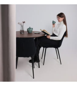 Стол ДЕМАВЕНД d100х74 дуб мореный/черный ПР-4 DSW (Т27) (02) Кс-12 82211