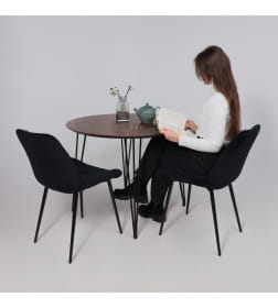 Стол ДЕМАВЕНД d100х74 дуб мореный/черный ПР-4 DSW (Т27) (02) Кс-12 82211