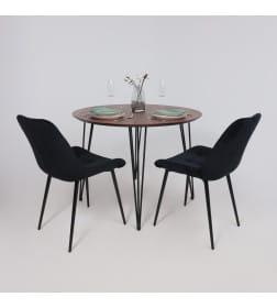 Стол ДЕМАВЕНД d100х74 дуб мореный/черный ПР-4 DSW (Т27) (02) Кс-12 82211