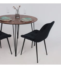 Стол ДЕМАВЕНД d100х74 дуб мореный/черный ПР-4 DSW (Т27) (02) Кс-12 82211