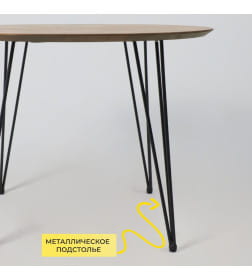 Стол ДЕМАВЕНД d100х74 дуб натуральный/черный ПР-4 DSW (Т27) (02) Кс-12 82212