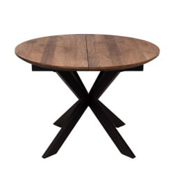 Стол РАУНД раздвижной, d100(150)*75, дуб морёный/чёрное подстолье КСЕ/Р-80