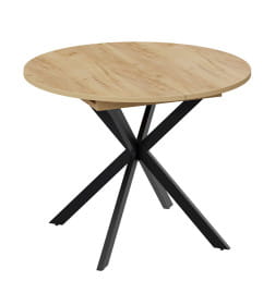 Стол раздвижной МЭДИСОН Тип 1, 1000(1315)х1000х750 черные опоры/дуб крафт золотой