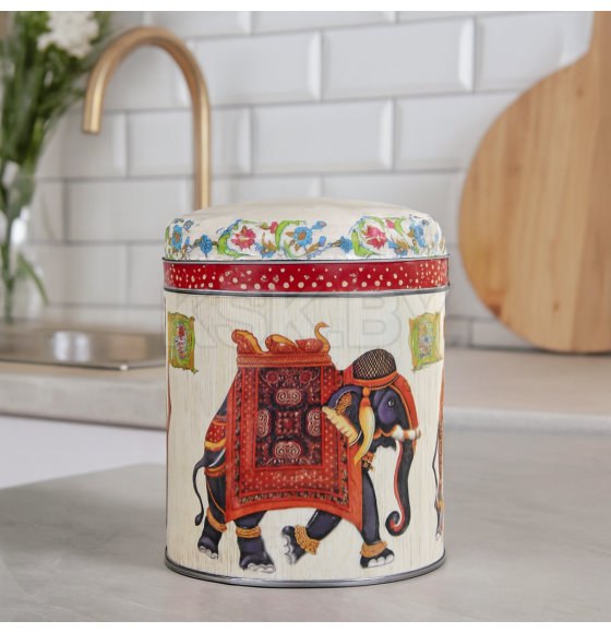 Банка для сыпучих продуктов цилиндр.,  800 мл, Д=99 мм, h=110 мм Индийский слон (Ц99h110v080-01120) 